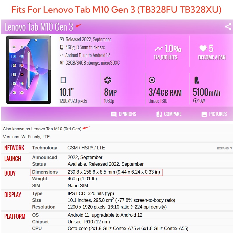 Pour Lenovo Tab M10 3ème génér - Tablet Accessories Case avis et prix